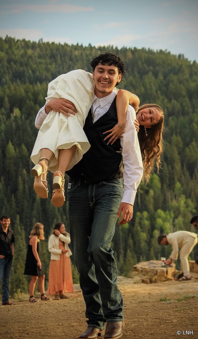 A joyful couple after their ceremony
